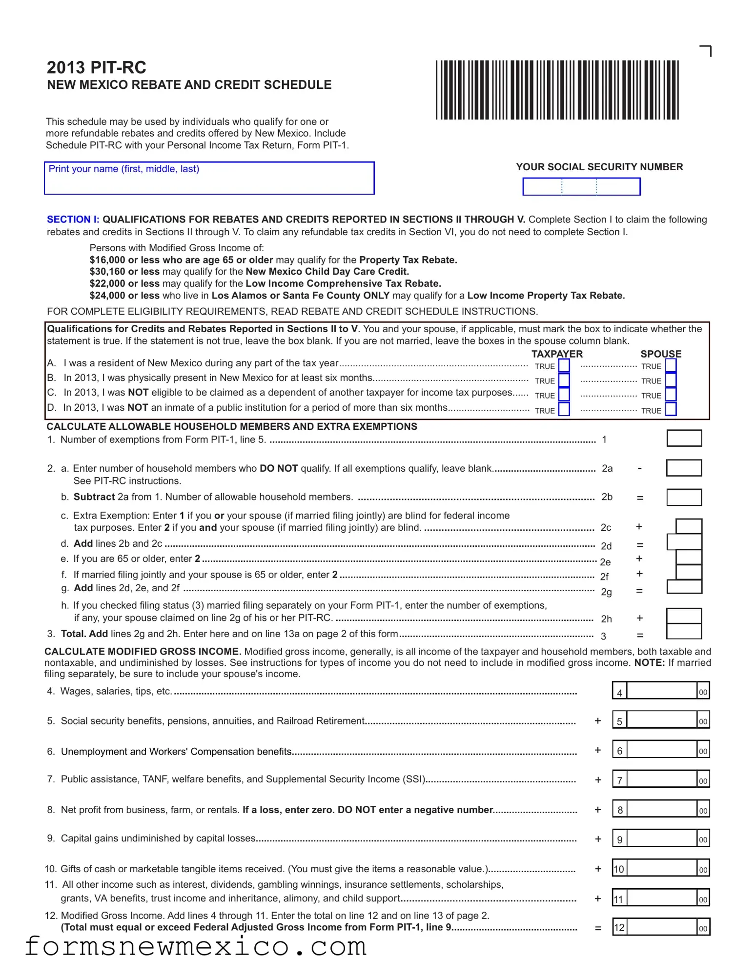 Free New Mexico Pit Rc Form