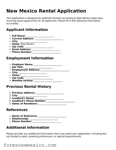 Attorney-Approved Rental Application Form for New Mexico State