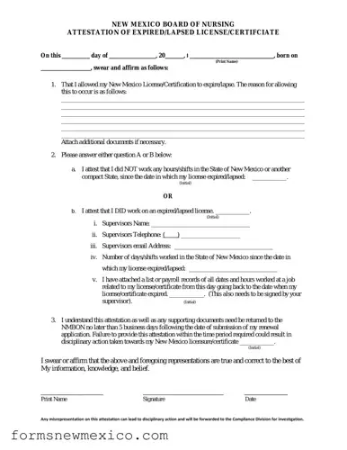 Free New Mexico Board Of Nursing Form