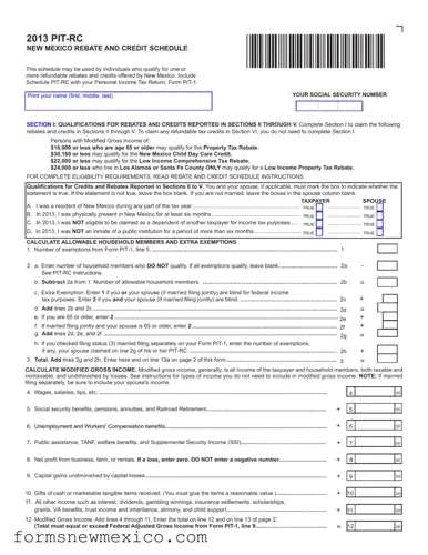 Free New Mexico Pit Rc Form