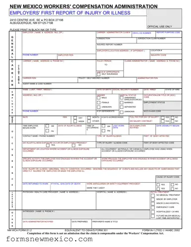 Free New Mexico Report Form